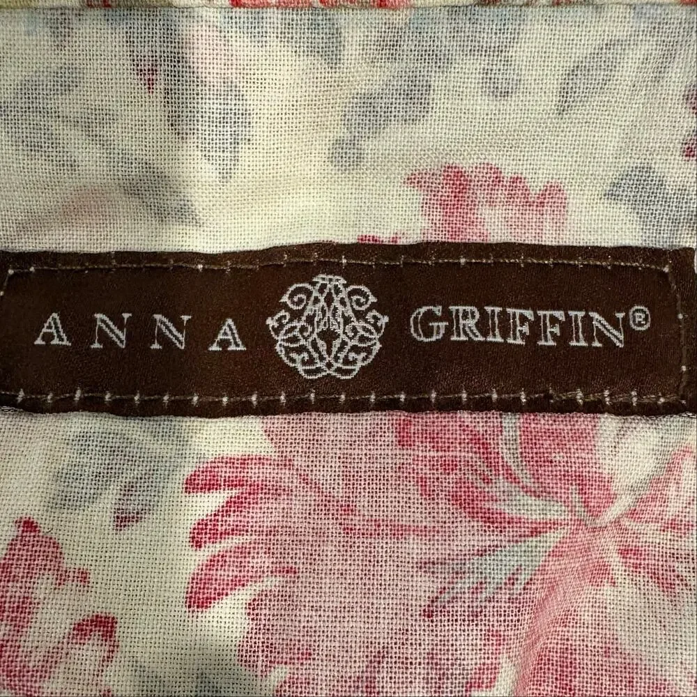 ANNA GRIFFIN Floral Tote Cream/Red/Pink/Taupe Sz OS Compactable Zippered Pouch